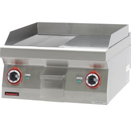 Płyta grillowa 1/2gł. + 1/2ryf. chromowana 600 mm 8kW | 700.PBE-600GR KROMET