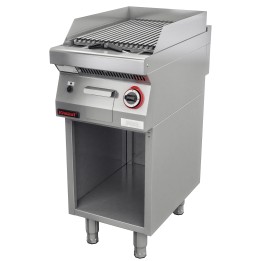Lawa grill 400 mm 7kW na podstawie szafkowej otwartej | 700.OGL-400.S KROMET