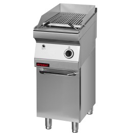 Lawa grill 400 mm 7kW na podstawie szafkowej zamkniętej | 700.OGL-400.S.D KROMET