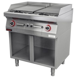 Lawa grill 800 mm 14kW na podstawie szafkowej otwartej | 700.OGL-800.S KROMET