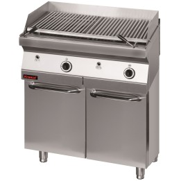 Lawa grill 800 mm 14kW na podstawie szafkowej zamkniętej | 700.OGL-800.S.D KROMET