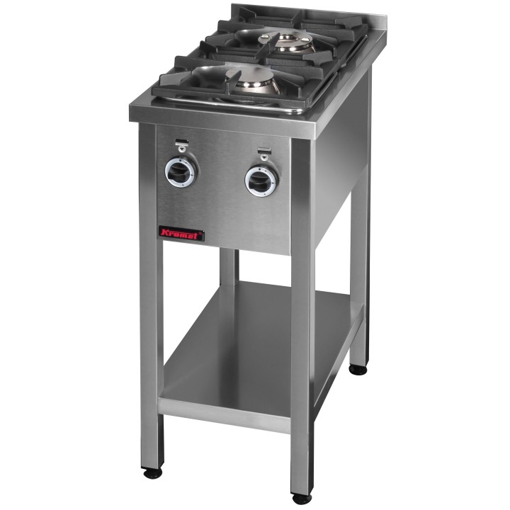 Kuchnia gazowa na podstawie otwartej 2-palnikowa 1x4,5kW + 1x7,5kW| 000.KG-2M KROMET