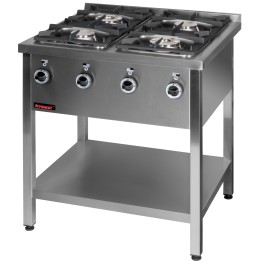 Kuchnia gazowa na podstawie otwartej 4-palnikowa 2x4,5kW + 2x7,5kW| 000.KG-4M KROMET