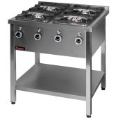 Kuchnia gazowa na podstawie otwartej 4-palnikowa 2x4,5kW + 2x7,5kW| 000.KG-4M KROMET