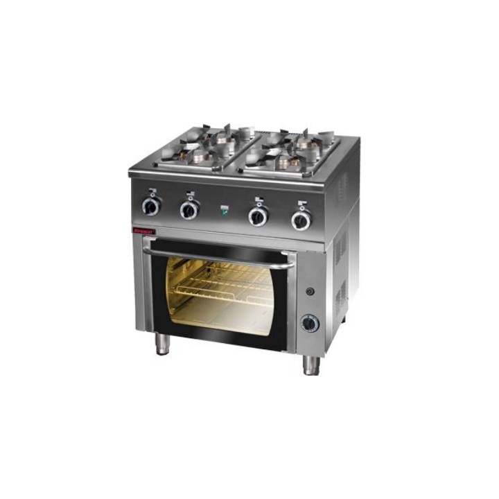 Kuchnia gazowa z piekarnikiem gazowym 1x2,5kW + 3x3,5kW + 4,5 kW (piekarnik) | 000.KG-4s/PG-1 KROMET