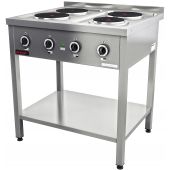 Kuchnia elektryczna na podstawie otwartej 4-płytowa 3x2,6kW + 1x2,0kW  |000.KE-4M KROMET