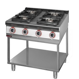Kuchnia gazowa 4 palnikowa 1x4,5kW+ 1x7,5kW + 2x9,0 kW na podstawie szkieletowej | 900.KG-4.T KROMET