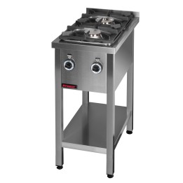Kuchnia gazowa na podstawie otwartej 2-palnikowa 1x4,5kW + 1x7,5kW| 000.KG-2L KROMET