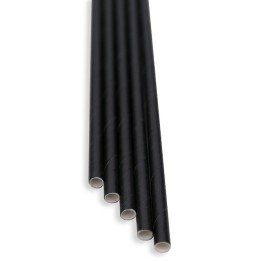Słomki czarne 8x140mm (op. 100 szt)