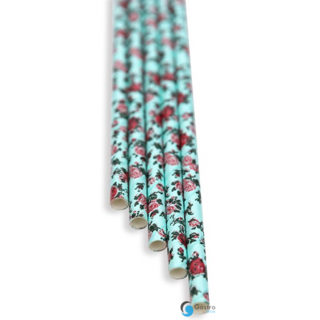 Słomki florystyczne niebieskie 8x210 (op. 100 szt) 