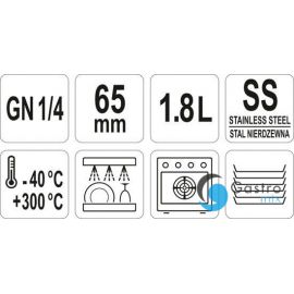  POJEMNIK GN 1/4 65   GASTRONOMICZNY ZE STALI NIERDZEWNEJ | YG-00282 YATO