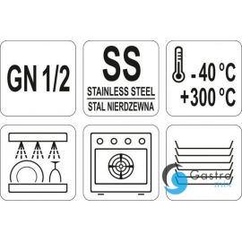  POKRYWKA GN 1/2  DO POJEMNIKA ZE STALI NIERDZEWNEJ  | YG-00371 YATO