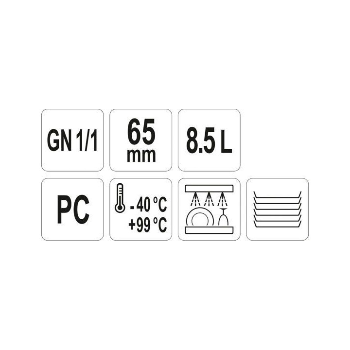 POJEMNIK GN 1/1 65MM GASTRONOMICZNY  PC | YG-00390 YATO