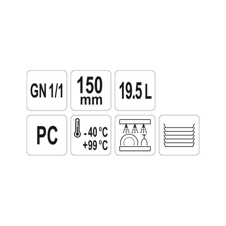 POJEMNIK GN 1/1 150MM   GASTRONOMICZNY PC  | YG-00392 YATO