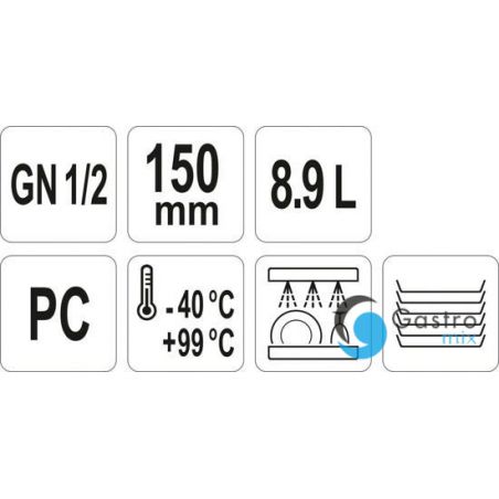 POJEMNIK GN 1/2 150MM  GASTRONOMICZNY PC  | YG-00402 YATO 