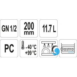  POJEMNIK GN 1/2 200MM GASTRONOMICZNY  PC  | YG-00403 YATO