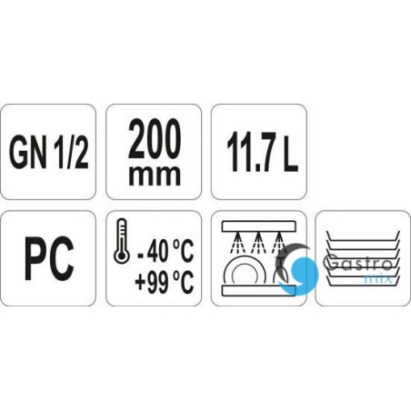 POJEMNIK GN 1/2 200MM GASTRONOMICZNY  PC  | YG-00403 YATO 