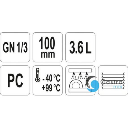 POJEMNIK GN 1/3 100MM GASTRONOMICZNY  PC  | YG-00411 YATO 