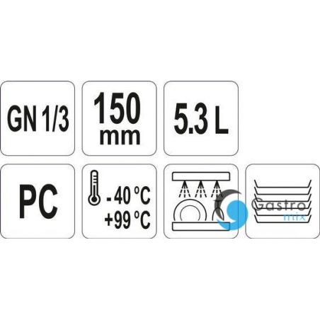 POJEMNIK GN 1/3 150MM GASTRONOMICZNY  PC  | YG-00412 YATO 