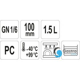  POJEMNIK GN 1/6 100MM GASTRONOMICZNY  PC  |YG-00426 YATO