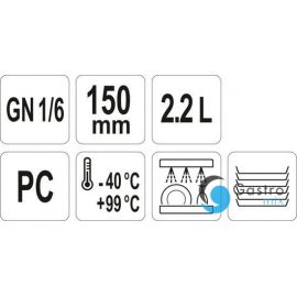  POJEMNIK GN 1/6 150MM  GASTRONOMICZNY  PC  | YG-00427 YATO