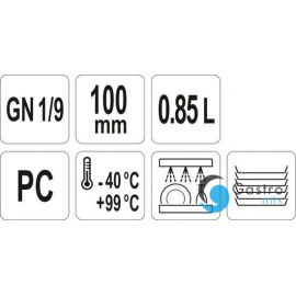  POJEMNIK GN 1/9 100MM  GASTRONOMICZNY  PC | YG-00431 YATO