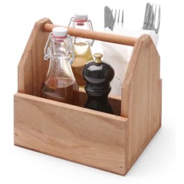 Drewniany organizer stołowy 190x160x200 mm | 664315 hendi