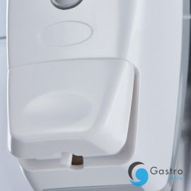 umywalka z wyłącznikiem kolanowym, kranem i dozownikiem mydła