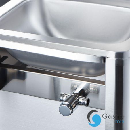 umywalka z wyłącznikiem kolanowym, kranem i dozownikiem mydła | 610005 STALGAST 