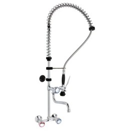 Bateria z prysznicem, montowana na ścianie, wylewka na środku, (H) 1010 mm