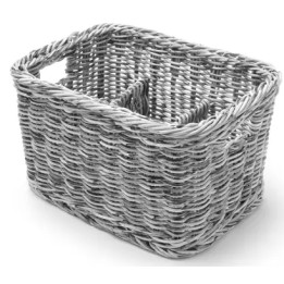 Koszyk na sztućce z 4 przegródkami czarny 260x180x150 mm | 426067 HENDI