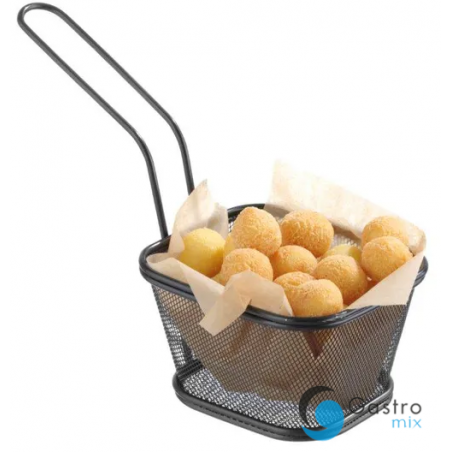 Koszyk miniaturowy do smażonych przekąsek czarny 130x115x80 mm | 425695 HENDI 