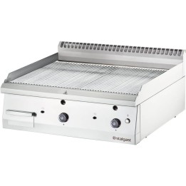płyta grillowa gazowa, ryflowana, 13 kW, G20, chrom | 9737210 STALGAST