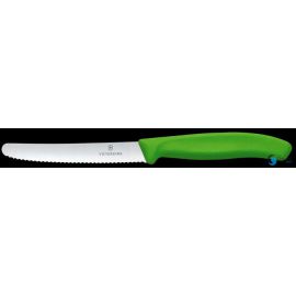 Victorinox Swiss Classic Nóż do pomidorów, zaokrąglony czubek, ząbkowany, 11 cm, zielony