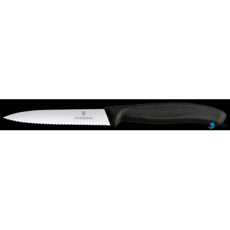Victorinox Swiss Classic Nóż do jarzyn, ząbkowany, 10cm, czarny 