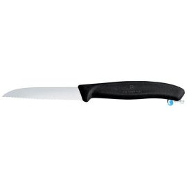 Victorinox Swiss Classic Nóż do obierania 8 cm, ząbkowane ostrze, czarny