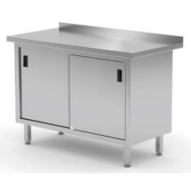 Stół przyścienny Profi Line, z szafką, z drzwiami suwanymi-spawany, o wym. 1000x600x(H)850 mm