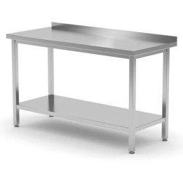Stół przyścienny  1400x700x850 mm  Kitchen Line, z półką-skręcany| 812747 hendi