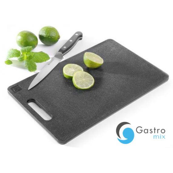 Deska do krojenia uniwersalna z uchwytem 300x200x(H)10 czarna 