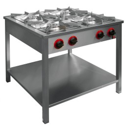 Egaz Kuchnia gazowa 4-palnikowa 800x700x850 mm z półką 24,5 kW + płomień pilotujący TGMP-4725.III