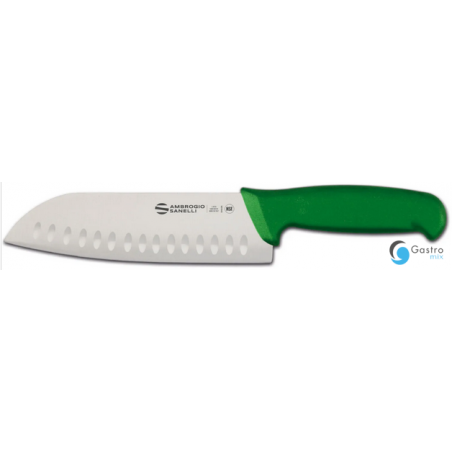 Ambrogio Sanelli Supra Colore ,nóż Santoku, ze żłobieniami, ZIELONY,  18 cm | S350.018G HENDI 