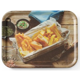 Taca do serwowania tasty fish&chips, 330x430 mm, antypoślizgowa | 508022 HENDI