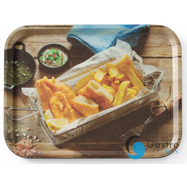 Taca do serwowania tasty fish&chips, 330x430 mm, antypoślizgowa | 508022 HENDI