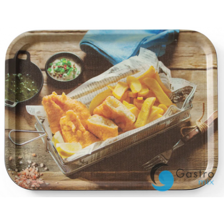 Taca do serwowania tasty fish&chips, 330x430 mm, antypoślizgowa | 508022 HENDI 