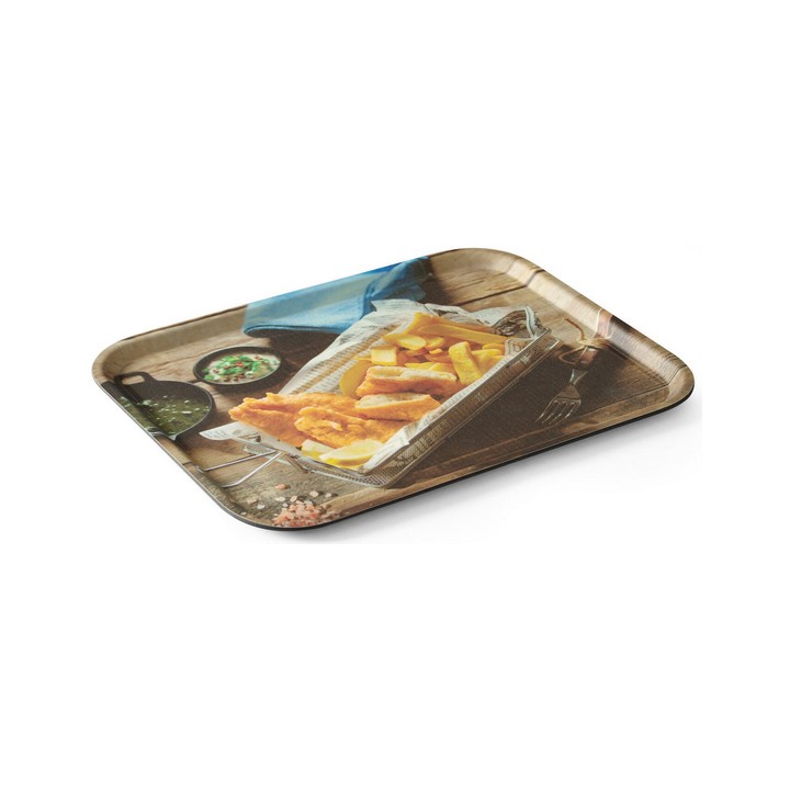 Taca do serwowania tasty fish&chips, 330x430 mm, antypoślizgowa | 508022 HENDI