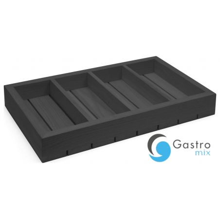 Organizer drewniany na sztućce Madeira Black 530x325x65 mm| 504871 FINE DINE 