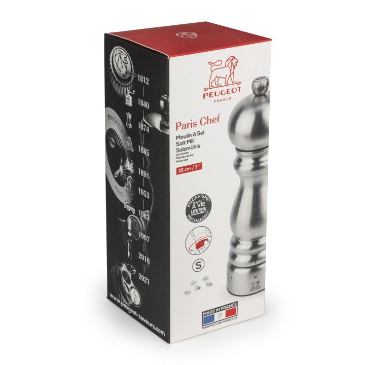 Młynek do soli 18 cm inox PARIS CHEF - PEUGEOT | PG-32487 TOM-GAST