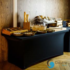  Stół cateringowy prostokątny dł. 182,9 cm z czarnym pokrowcem - VERLO  | V-STP180PC tom-gast