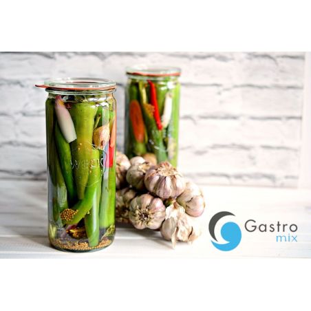 Słoik CYLINDRYCZNY 1040 ml z pokrywą - op. 6 szt - WECK | WE-908-80P TOM-GAST 