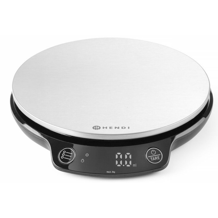 Waga o dużej dokładności do 3 kg, z timerem, 130x190x(H)25mm | 580011 HENDI
